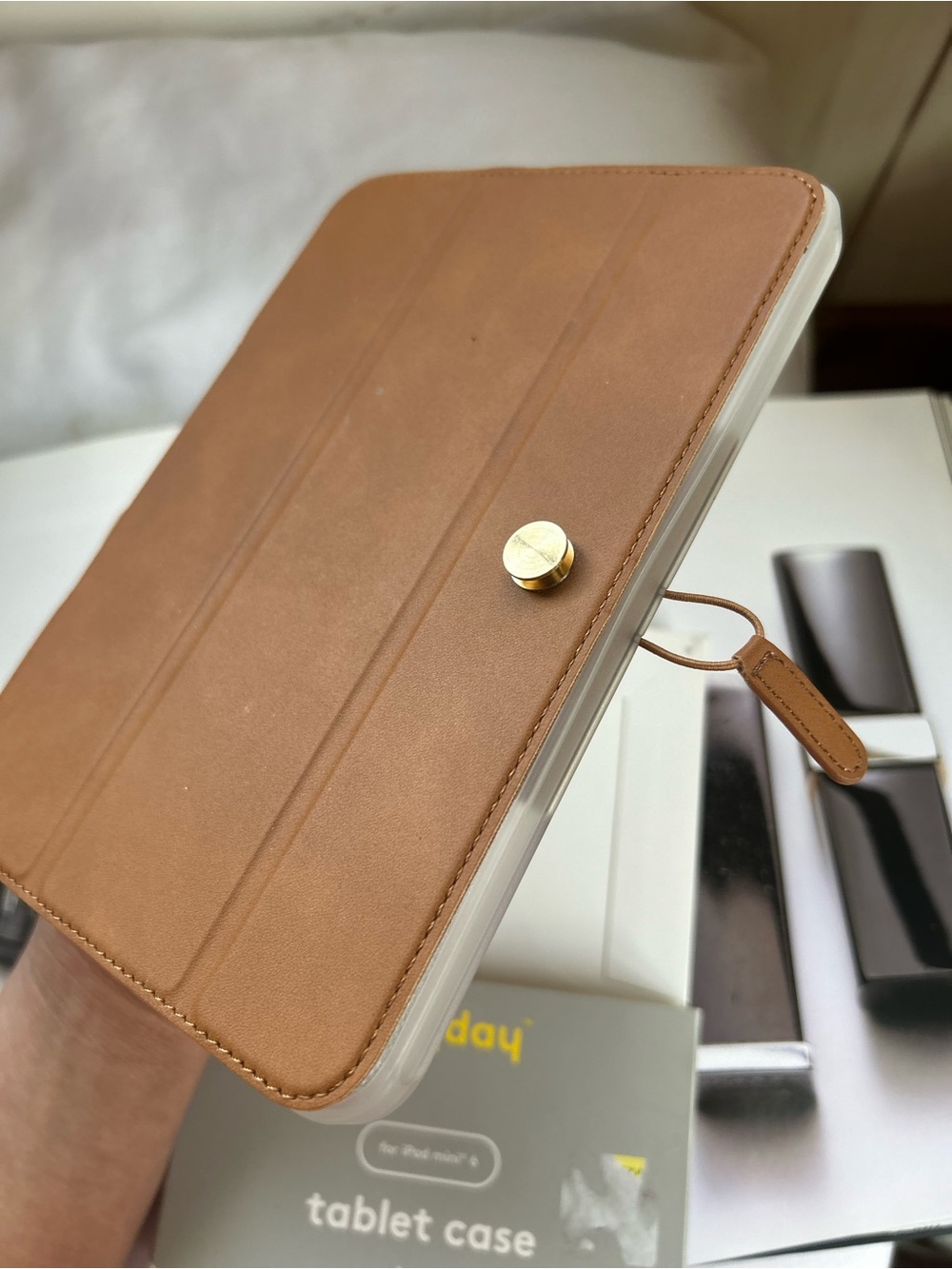 Heyday iPad mini 6 Classic Tan Leather Tablet Folio Case new - Picture 5 of 8